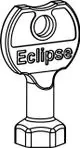 Einstellschlüssel von IMI Hydronic Engineering mit einem ovalen Kopf und einem schmalen, geraden Griff. Die Beschriftung „Eclipse“ ist deutlich sichtbar.